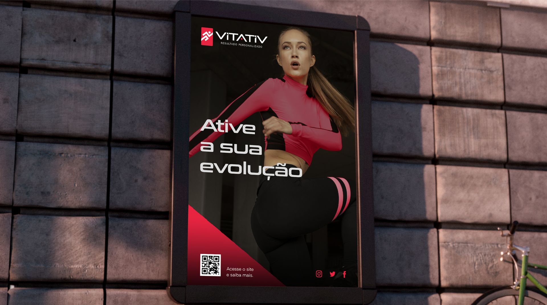 A poster on a wall that says ativo a sua evolucao