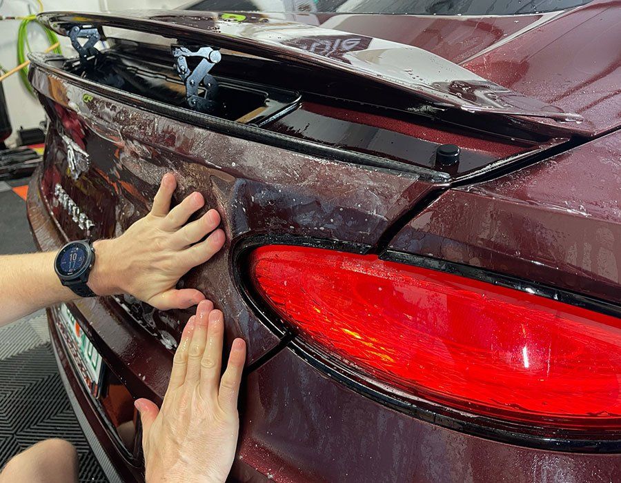 Paint protection film on a red bentley in Jacksonville, FL