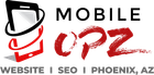 Mobile Opz logo in black and red with “Website | SEO | Phoenix, AZ” text