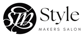 Style Makers Salon logo in black and white with stylized initials SB.