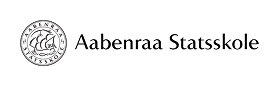 Aabenraa Statsskoles logo: Et skib inden i et cirkulært emblem, efterfulgt af skolens navn.