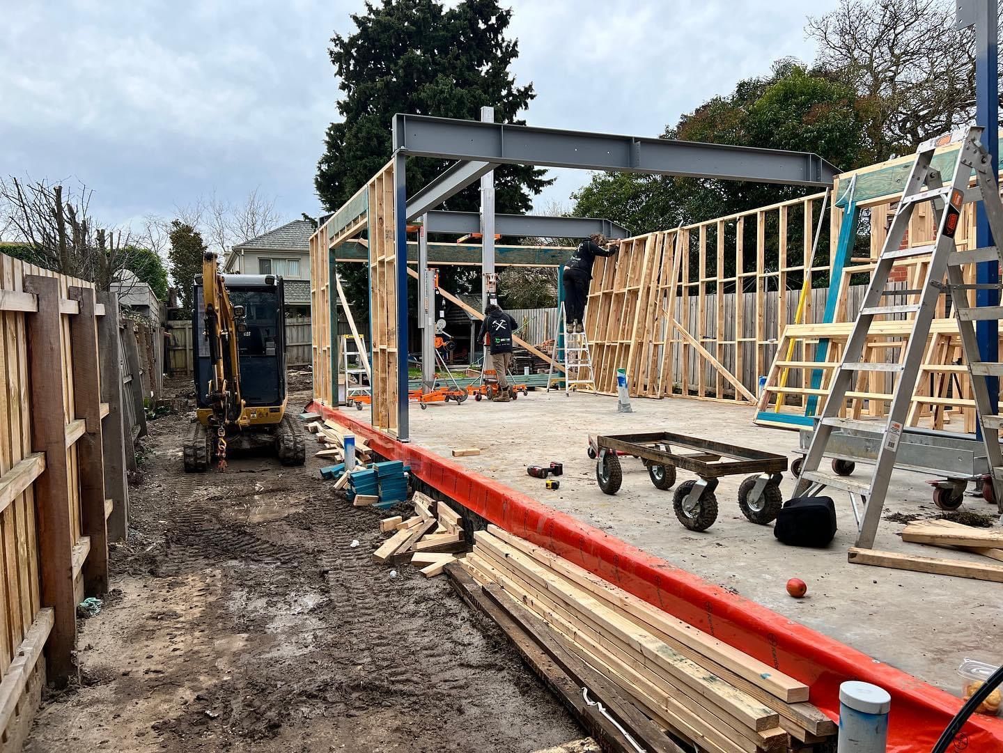 Melbourne Extension Builder image of partially completed extension provided to former clients.