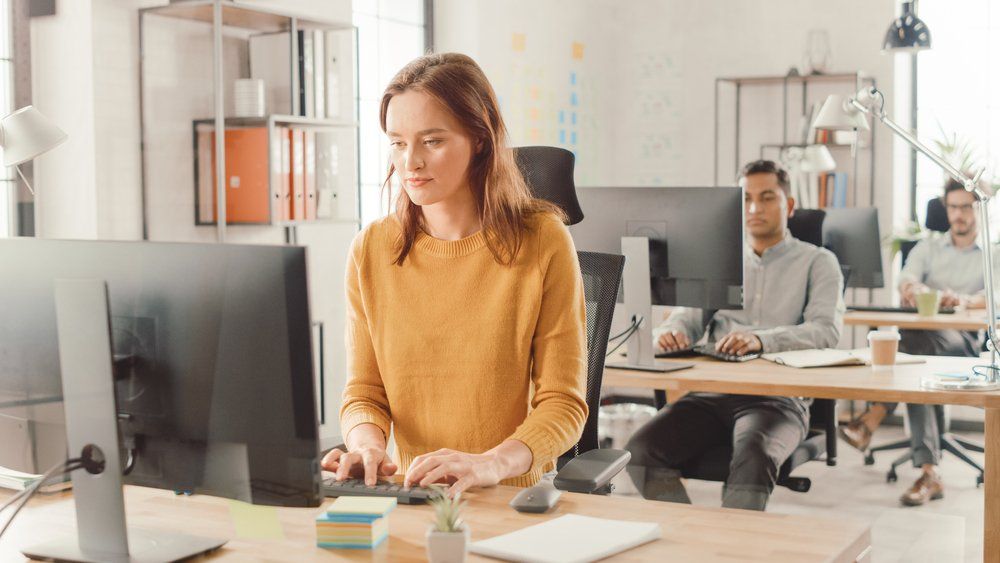 Woman working at desk