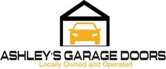 Ashley&rsquo;s Garage Doors logo with a yellow garage icon and &ldquo;Locally Owned and Operated&rdquo; text