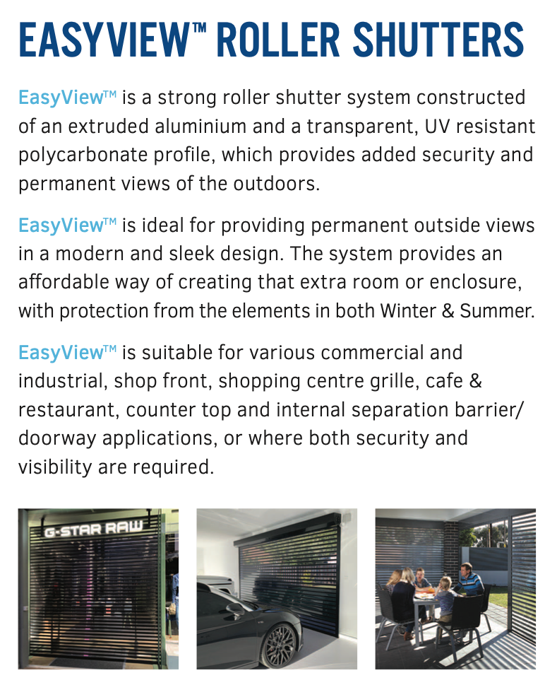 EasyView Roller Shutters Wollongong | LT Shutters