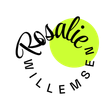 Het Rosalie Willems-logo in zwarte letters boven een neon groene cirkel.