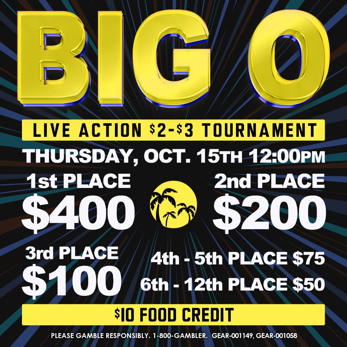 Big O Live Action Tournament - Thursday september 17th