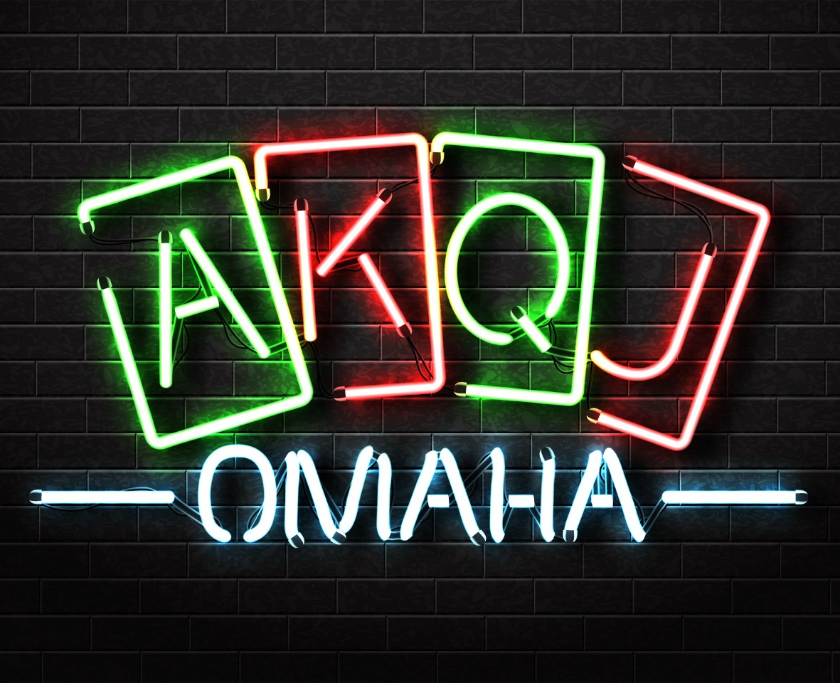 Neon sign with an Ace, King, Queen, and Jack with