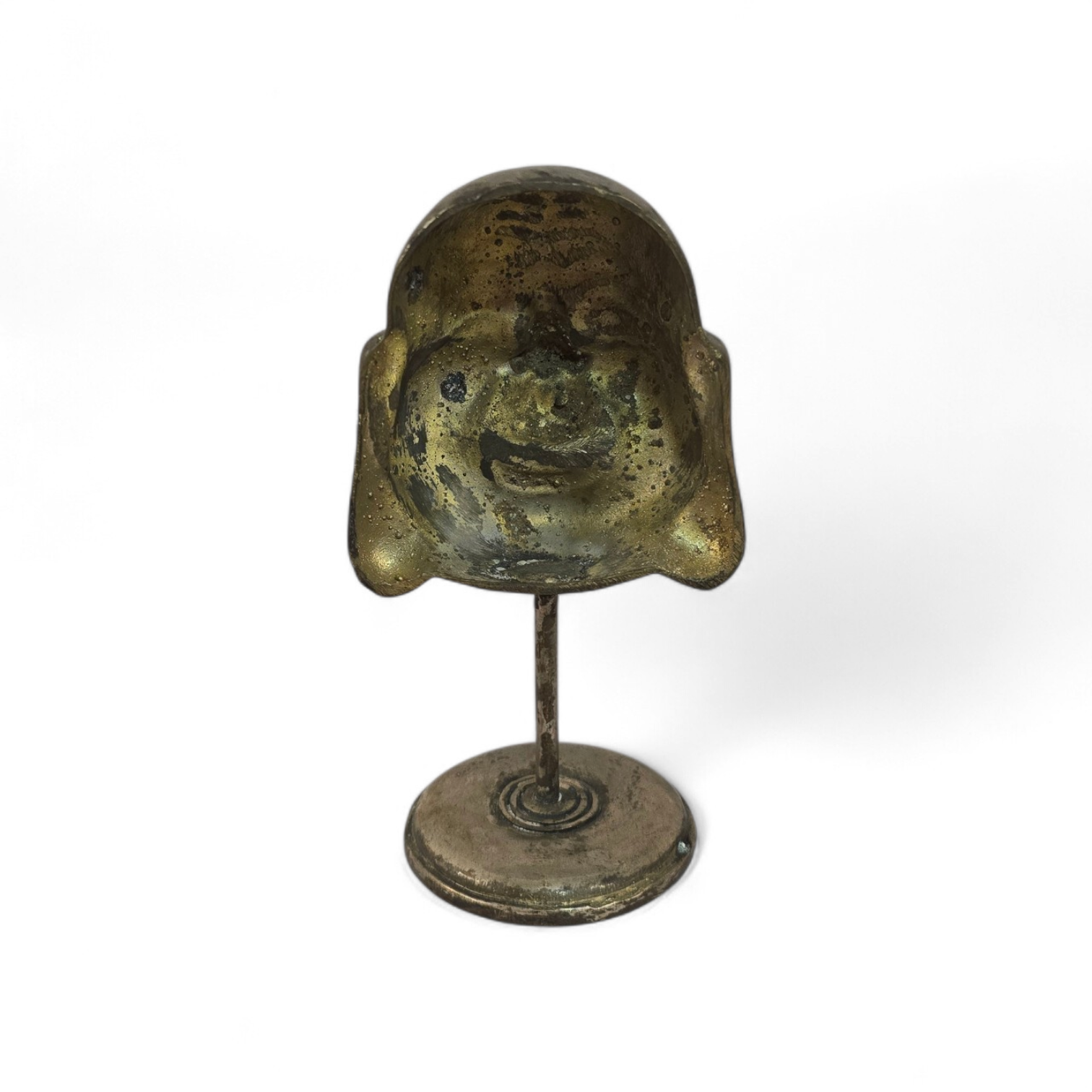 Bronzen Boeddha hoofdjes op standaard