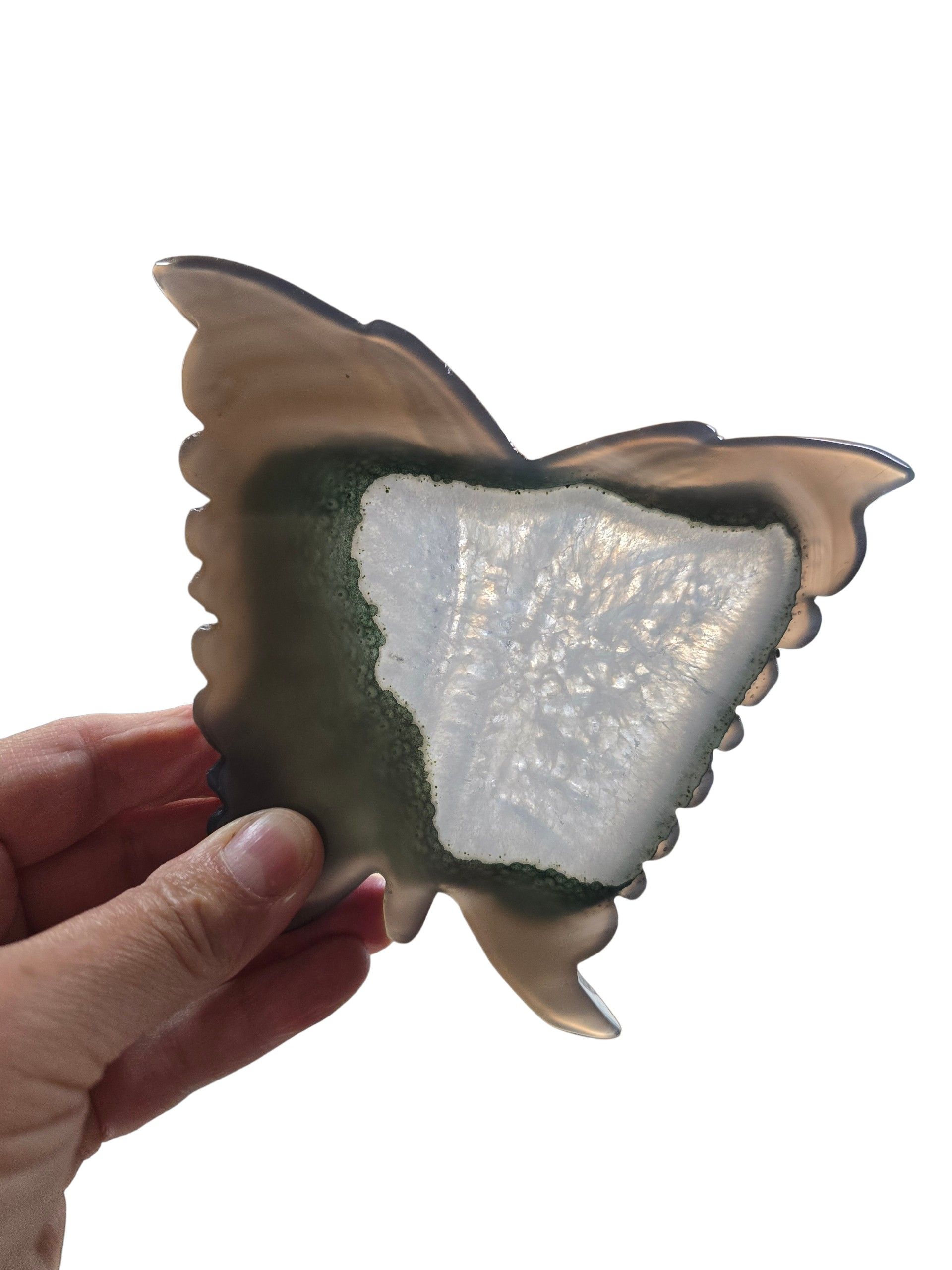 Decoratief vlinderfiguur gesneden uit agaat