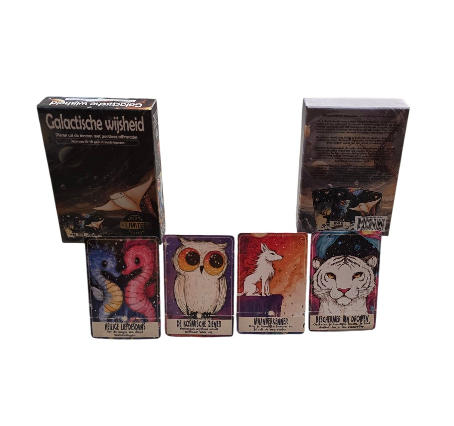 Limited edition Galactische wijsheid, affirmatiekaarten, deck met 58 kaarten.