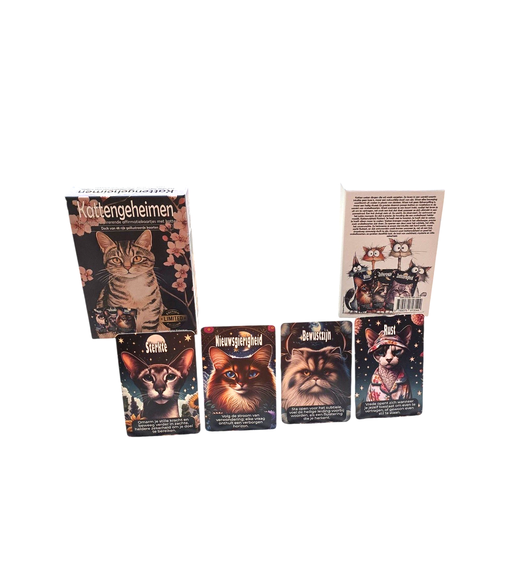 Limited edition Kattengeheimen, affirmatiekaarten, deck met 48 kaarten.