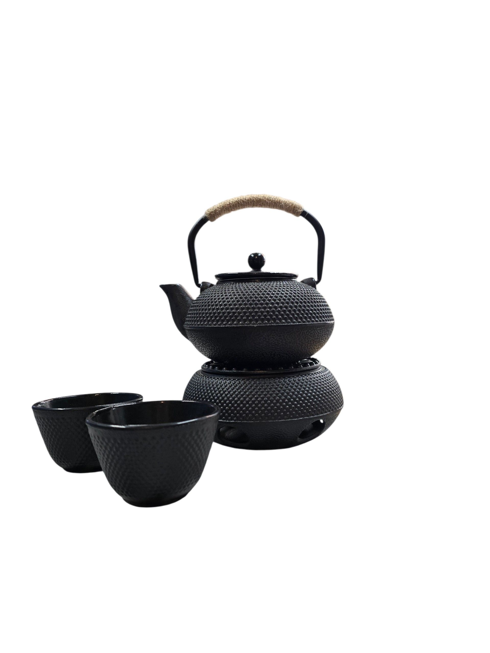 Giftset theeservice theepot 600 ml 2x theemokken warmhoud onderzetter gietijzer