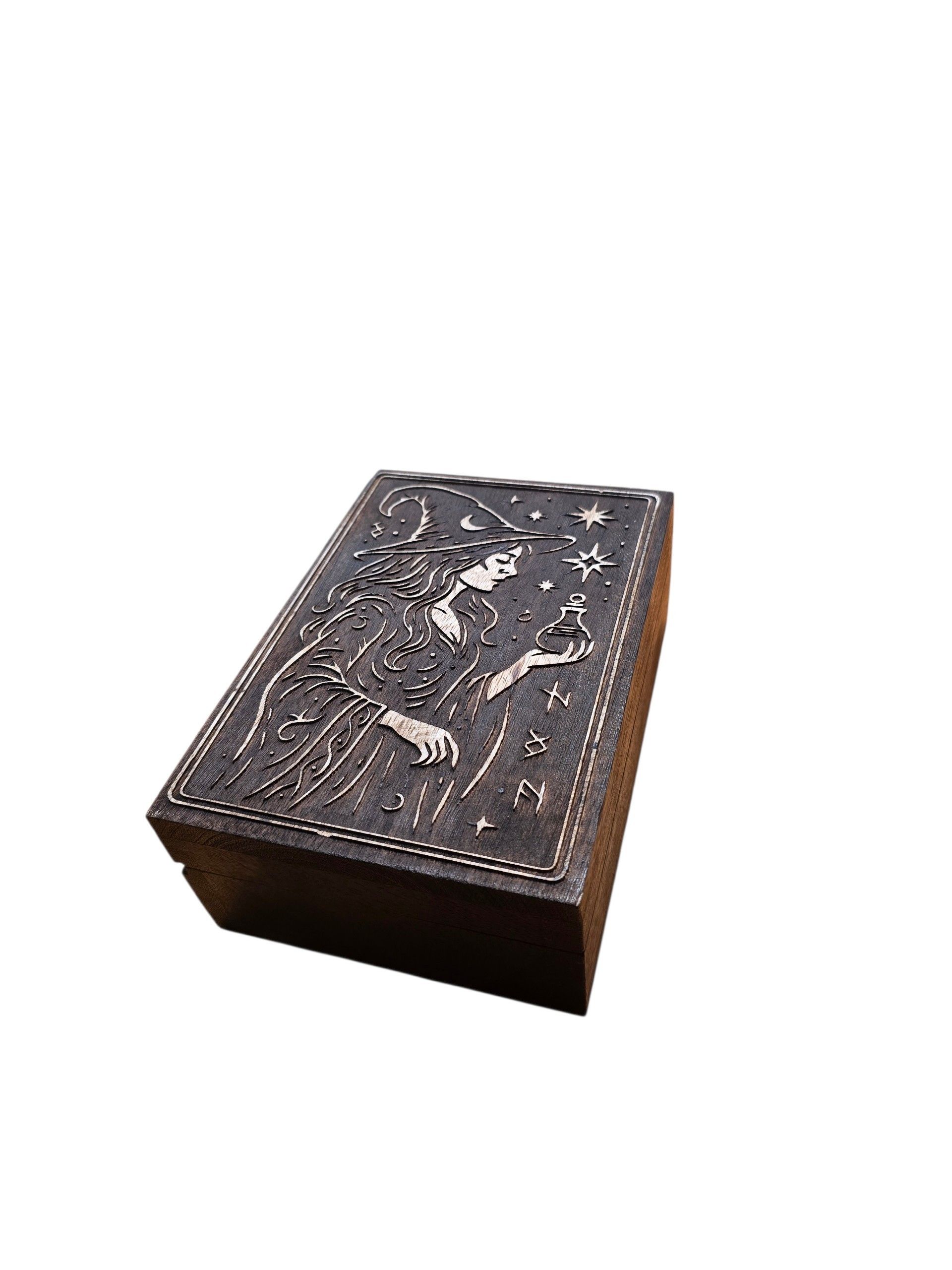 Tarotdoos de Tovenares zwart mangohout