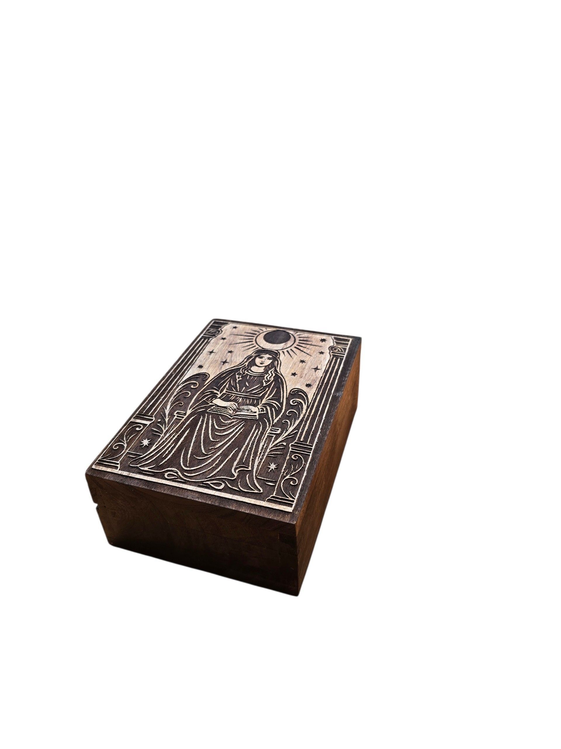 Tarotdoos Priesteres zwart mangohout