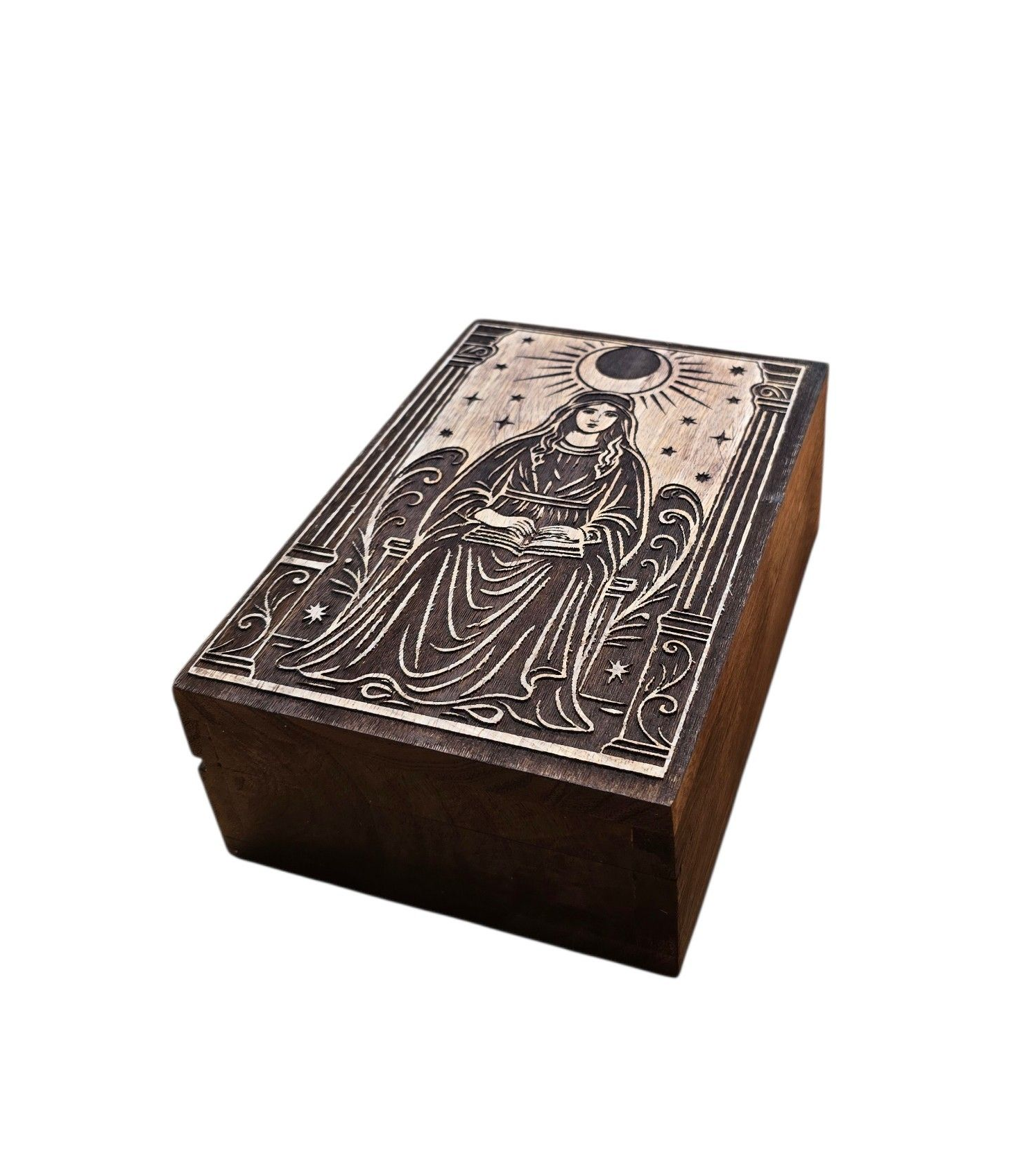 Tarotdoos Priesteres zwart mangohout