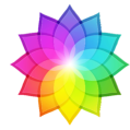 Kleurrijk bloemenpatroon met een kleurovergang van regenboogtinten.