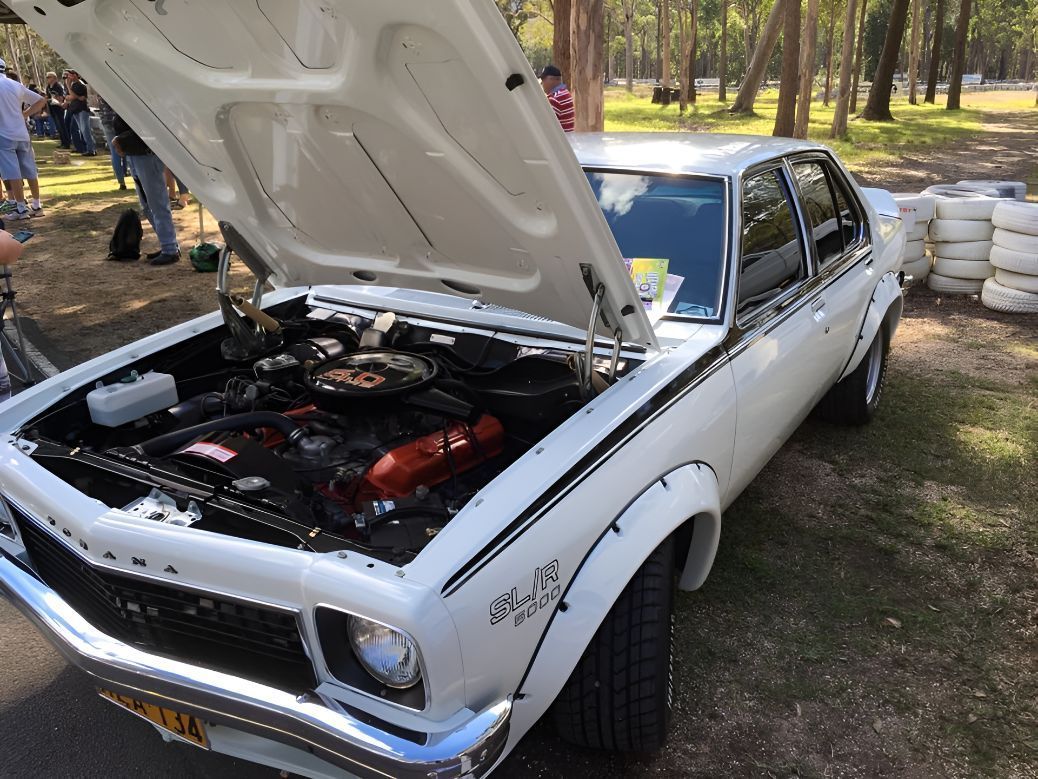 A White Car With the Hood Up is Parked in a Park — One Stop Service and Suspension Centre In Port Macquarie, NSW