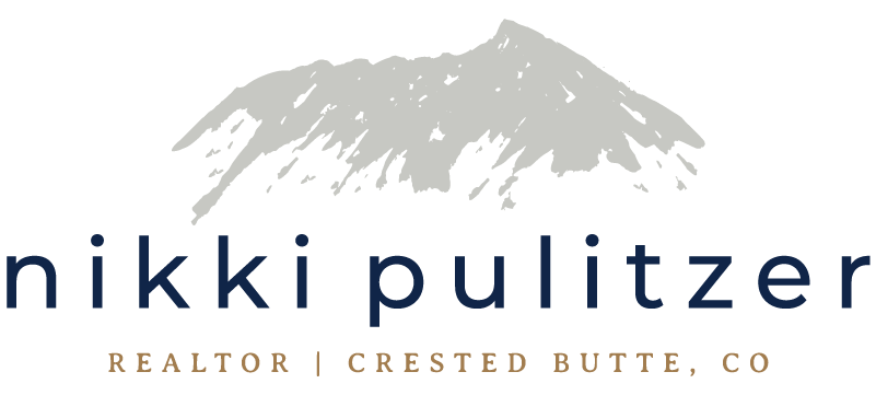 Nikki Pulitzer Realtor logo with mountain graphic and “Crested Butte, CO” text