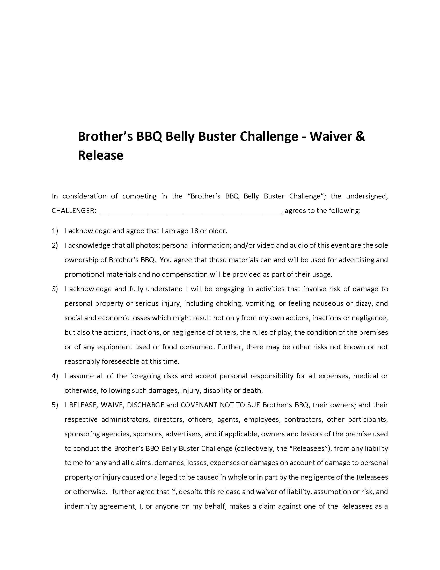 Belly Buster Challenge
