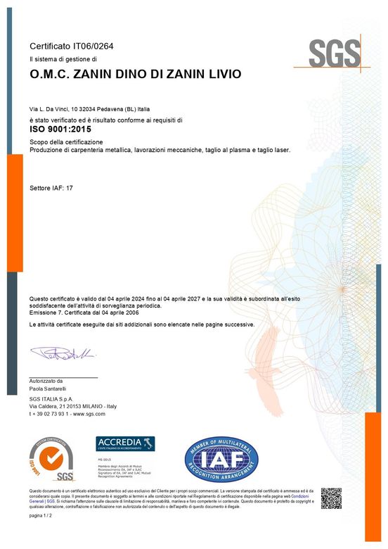 certificazione SGS