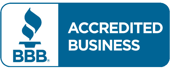 BBB Accredited Business logo in blue and white