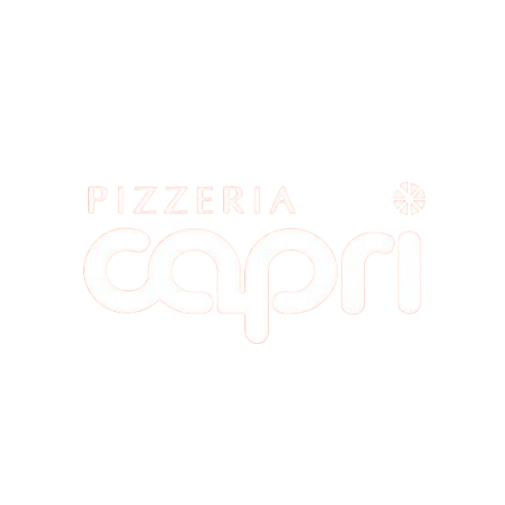 Logotipo de Pizzeria Capri: texto blanco 