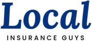 The logo for local insurance guys is blue and white.