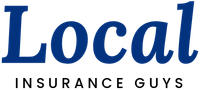 The logo for local insurance guys is blue and white.