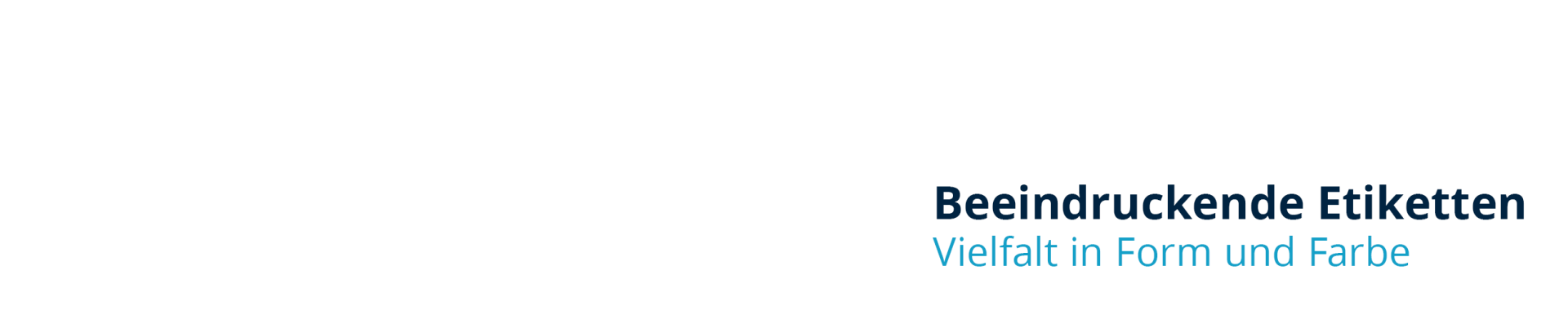 Text logo reading “Beeindruckende Etiketten” with smaller line “Viel Spaß bei Format und Druck”