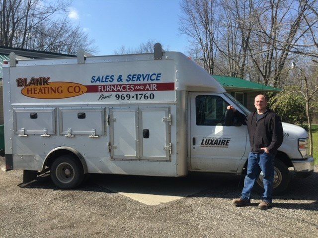 Man Beside The Service Van — Ashtabula, OH — Blank Heating Company Inc