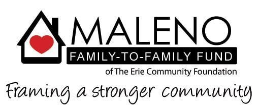 MALENO Family-to-Family Fund logo with house and heart icon; tagline: “Framing a stronger community”