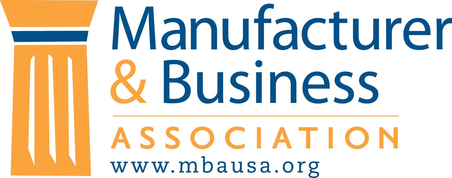 Manufacturer & Business Association logo in blue, orange, and white with website mbausa.org