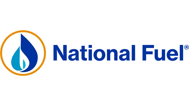 National Fuel logo with blue flame inside an orange circle and blue text