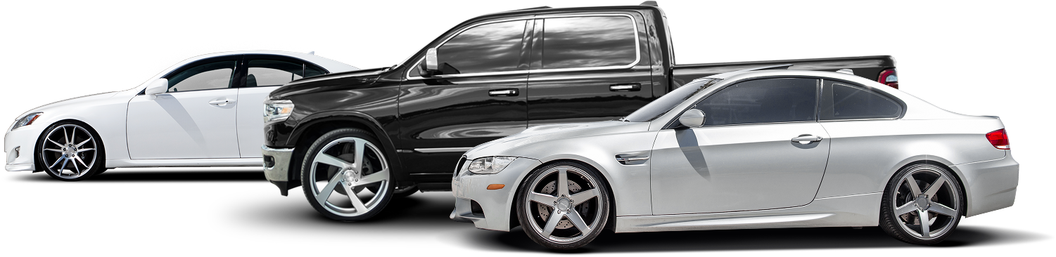 Black truck and silver car | Tuning Point Advantage
