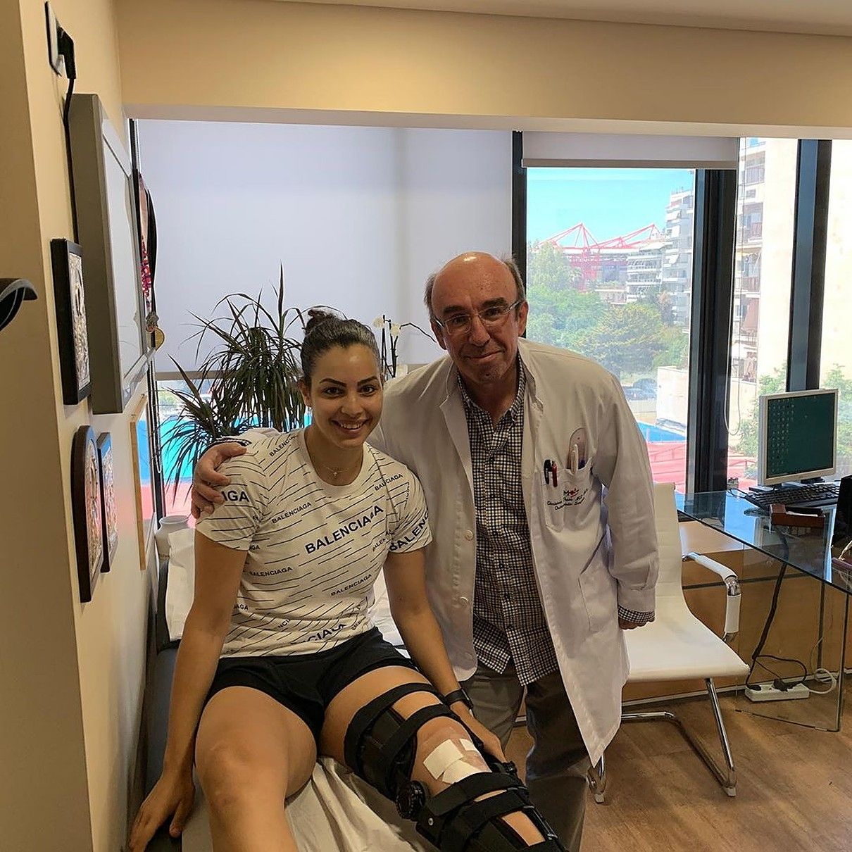 Dr. Christos Theos working with professional football teams and athletes