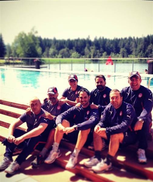 Dr. Christos Theos working with professional football teams and athletes