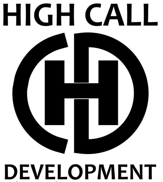 White logo reading &ldquo;HIGH CALL DEVELOPMENT&rdquo; with a stylized HC monogram in the center