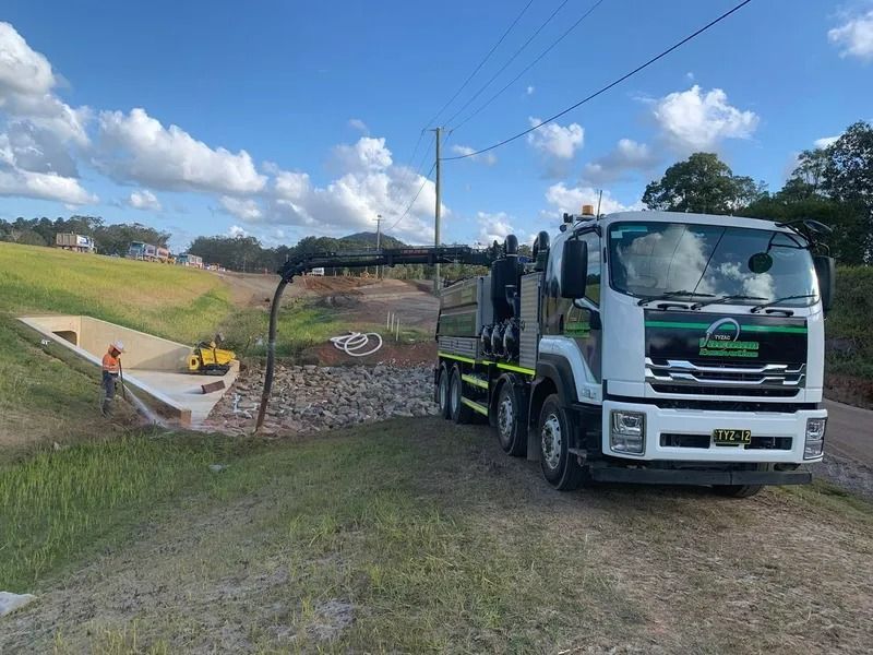 Truck Parked Near a Concrete Culvert Under Construction — Tyzac Group in Beerwah, QLD
