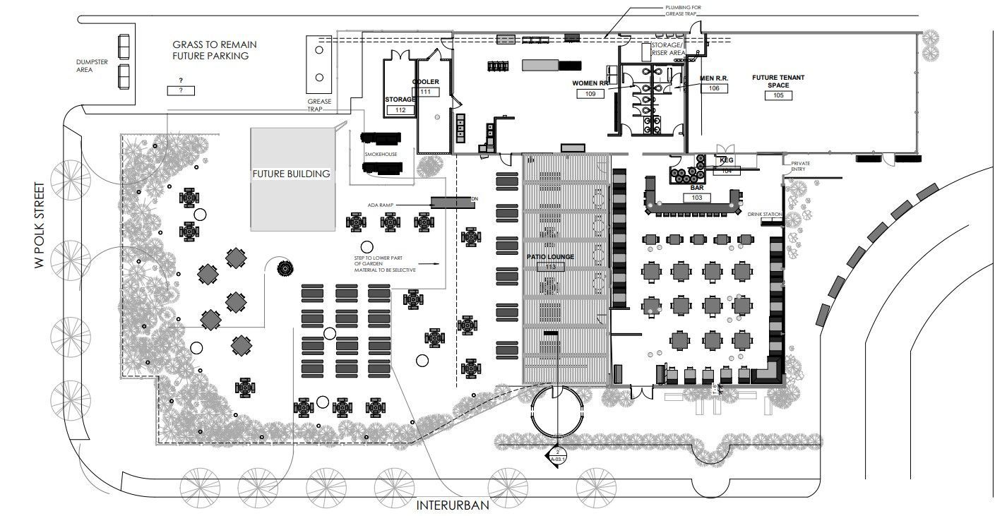 A black and white floor plan of a building.