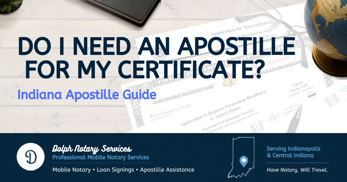Birth and marriage certificate apostille assistance in Indiana – Dolph Notary Services