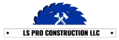 Blue saw blade and hammer icon, LS Pro Construction LLC text.
