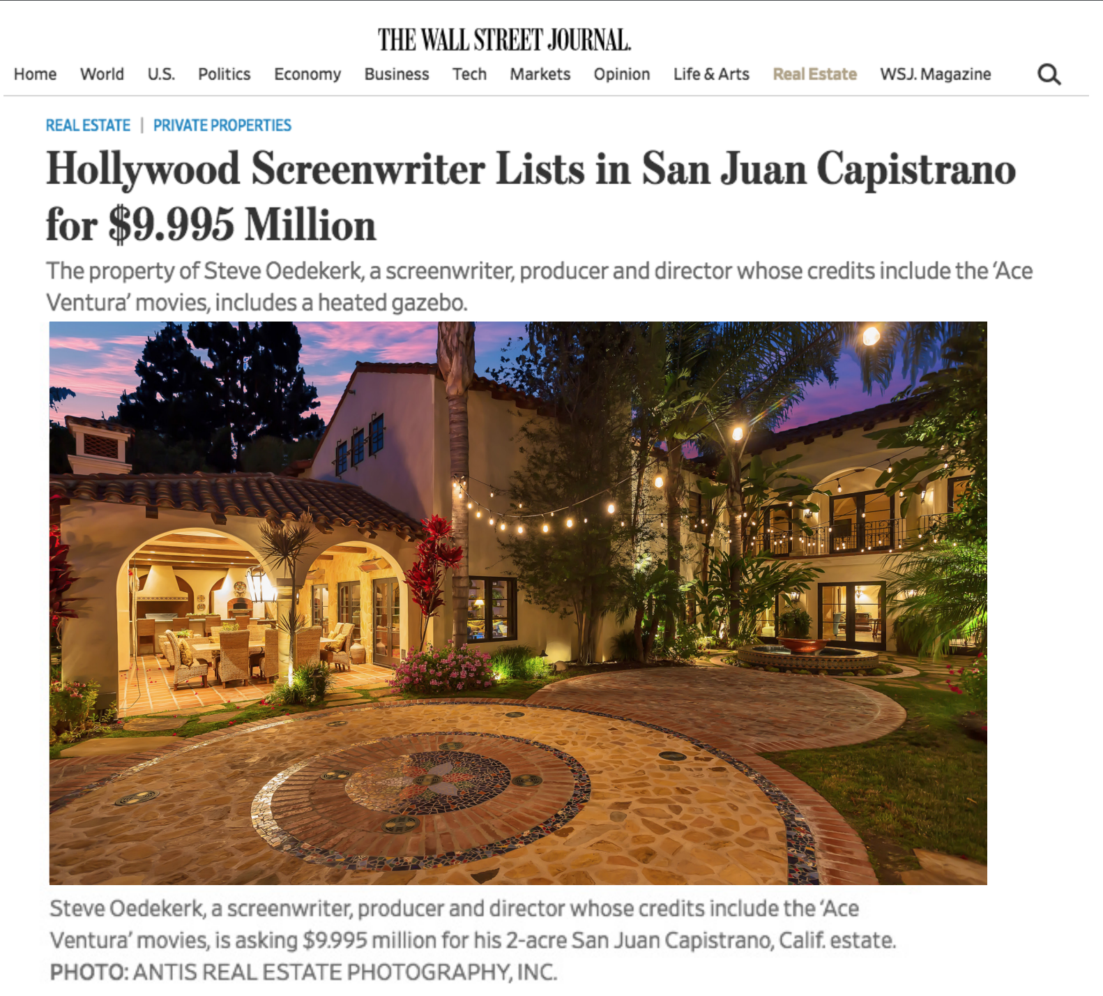 The Wall Street Journal Article — Naples, FL — Antis Media