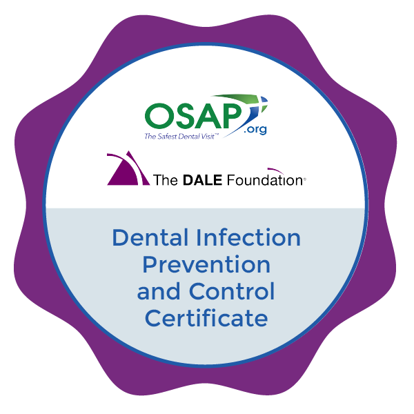 OSAP dental infection prevention and control certificate.