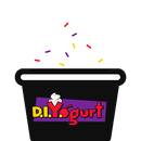 Logo of a black yogurt cup with colorful “D.I.Yogurt” text and sprinkles above it