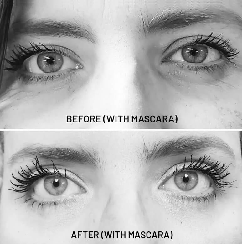 Before and After Lash Boost with Mascara