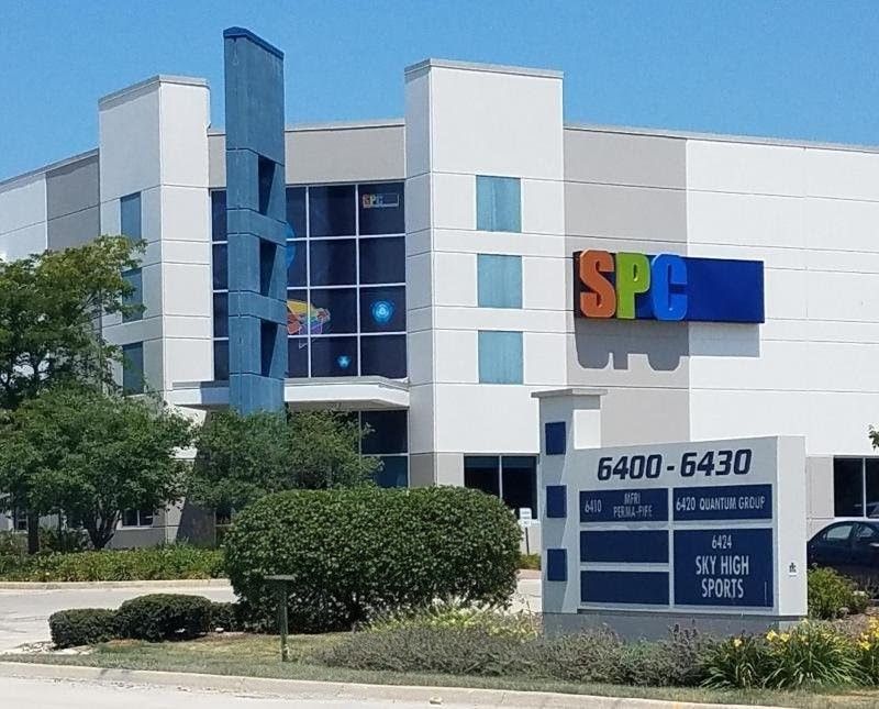 A modern multi-tenant office building with 