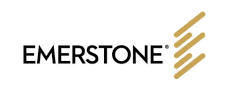 EMERSTONE logo in black text with gold diagonal stripes icon on white background