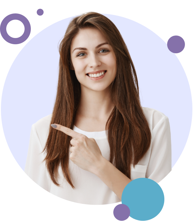 Woman smiling with porcelain veneers