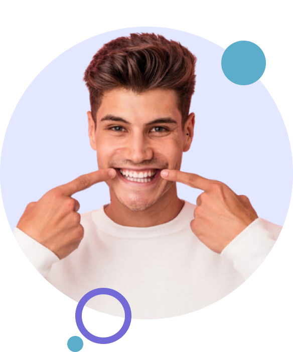 Man smiling with porcelain veneers